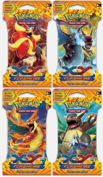 XY Flashfire Sleeved Blisters Artset